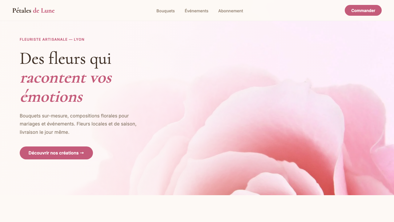 Pétales de Lune — Fleuriste